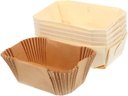 6Pcs Rectangular Non Stick Baking Wood Color Toast Box for Kitchen for Cakes and Bread Baking High Temperature for Home Cooking