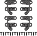 4 Pack Small Latch Set, Black Box Latch with Small Latch Hook, Swing Latch, Jewelry Box Latch, Mini Latch, Chest Latch, Zinc Alloy Latches Hardware for Box Latches Hardware