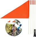 Uelfbaby Bike Safety Flag with Pole 6 Ft Adjustable Height Heavy Duty Fiberglass Pole Polyester Full Color Tear-Resistant Waterproof Orange Safety Flag