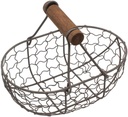 Egg Basket Wire Storage Basket with Handle Iron Art Eggs Tray Egg Gathering Vintage Country Fruit Vegetables Container Empty for Countertop Kitchen