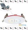NUWATT 12 Pack Fire Rated 3 inch LED Recessed Lighting, Dimmable 3" LED Wafer Lights, 5CCT 2700K/3000K/3500K/4000K/5000K, 8W, 550LM, No Cone Needed, CRI90 Wet & IC Rated Canless Recessed Lighting, ETL