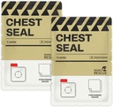 RHINO RESCUE Vented Chest Seal, 4 Vents, Sterile Emergency Trauma Dressing, Occlusive Adhesive Pad, IFAK Trauma Refill Medical First Aid Supplies for Wound Care, Gunshot Wound, Sucking Chest(2 Count)