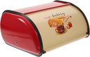 VICASKY Vintage Kitchen Bread Box Red Drum Shape Multi Function Bread Storage Container Organizer with Wide Base for Stable Desktop Use Design