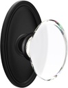 Oval Rosette Door Set with Hampton Crystal Knobs Double Dummy in Matte Black
