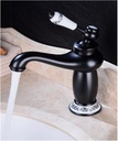 Antique Magic lamp Blue and White Porcelain Single Handle Faucet hot and Cold All Copper washbasin Bathroom Bathtub Retro Faucet(C)