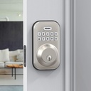 Keypad Deadbolt Lock Electronic Keyless Front Door Auto Lock Easy Installation Digital Code Anti-Peeping Password Weatherproofing Brushed Nickel