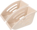 2pcs Kitchen Dish Drying Rack with Efficient Water Drainage Compact Tableware Storage Holder for Plates Bowls and Cutlery Space-Saving Organizer Beige