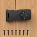 Cabinet Password Hasp Lock, Keyless Combination Lock for Small Doors, Barn, Bathroom, Outdoor, Garage, Garden, Black