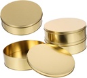 KICHOUSE 4pcs Nougat Peach Crispy Egg Roll Dried Fruit Plate Reusable Tin Container Christmas Candy Box Iron Storage Tin