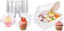 Bundle of 25Pack Cupcake Containers and 15 Pack Cupcake Boxes for Muffins