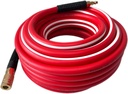 Air Hose 3/8 in x 10 ft, Heavy Duty, Lightweight, Kink Resistant, Hybrid Air Compressor Hose with 1/4 in Solid Brass Male Fittings, Bend Restrictors, 300 PSI(10ft, Red White)
