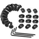12 Set T-Nut and Screw Replacement Sets for M-Rails Mounting, Long Screws or Short Screws & T Nuts Picatinny Rail Accessories with 3 Allen Wrenches (12mm Long Screws-12 Pcs)