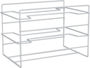 Home Basics 3 Tier Heavy Duty Kitchen Countertop or Cabinet Wrap Organizer for Food Wrap, Foil, Wax Parchment Paper, Plastic Bags White Finish