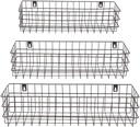 For 3 Pcs Black Wall Mounted Wire Baskets, Hanging Organizers for Kitchen Storage