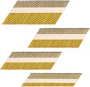 HW HAMWOO 34°Framing Nails,D Head Nail Pack,960-Pack (2"- 240Pcs,2-1/2"- 240Pcs,3"- 240Pcs, 3-1/2"- 240Pcs),Galvanized Paper Tape Strip Nails,Ring Shank,for 30 to 34 Degree Framing Nailer
