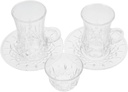Luxurious Turkish Coffee Cup Set Glass Tea Cups Saucers Perfect for Hot Drinks and Tea